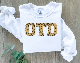 Cheetah Print Varsity Letter Sweatshirt: Occupational Therapy, SLP, Nurse