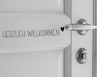 Door sticker "Welcome" | Welcome sign | Sticker for front door | Apartment door | Heart | Welcome
