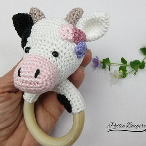 Handmade Crochet Newborn Cow & Rattle Gift Set (2pc) – Baby Shower Gift