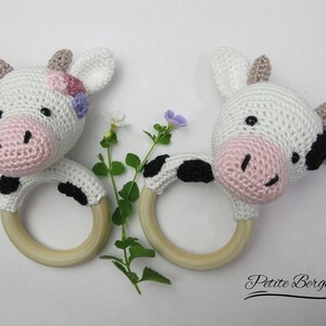 Crochet Cow Rattle Pattern, French/english Pdf Pattern, Cow Amigurumi ...