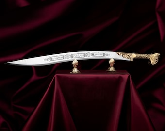 手作りのミニチュアオスマン帝国のシンドバッドの剣：彫刻されたトルコ