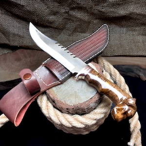 Handmade Hunting Knife, Dog Head Hunting Knive, Bushcraft Knife, Messer, Camping Knife, Bowie Knife, Survival Gear, Camping Gear