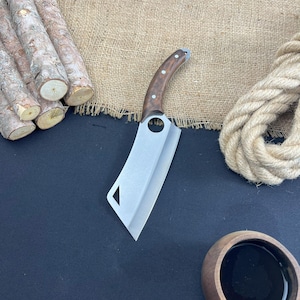 Chef Knife, Cleaver Knife , Bushcraft Hand Forged Boning Knife , Multipurpose Chef Knives for Home, Camping, Outdoors, BBQ