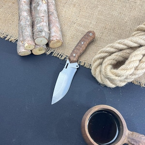 Handmade Hunting Knife, Walnut Handle Hunting Knive, Bushcraft Knife, Messer, Camping Knife, Bowie Knife, Survival Gear, Camping Gear