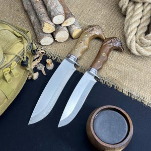 Handmade Hunting Knife, Lion Head Hunting Knive, Bushcraft Knife, Messer, Camping Knife, Bowie Knife, Survival Gear, Camping Gear