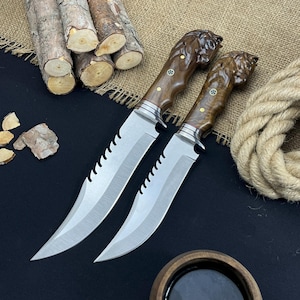 Handmade Hunting Knife, Horse Head Hunting Knive, Bushcraft Knife, Messer, Camping Knife, Bowie Knife, Survival Gear, Camping Gear