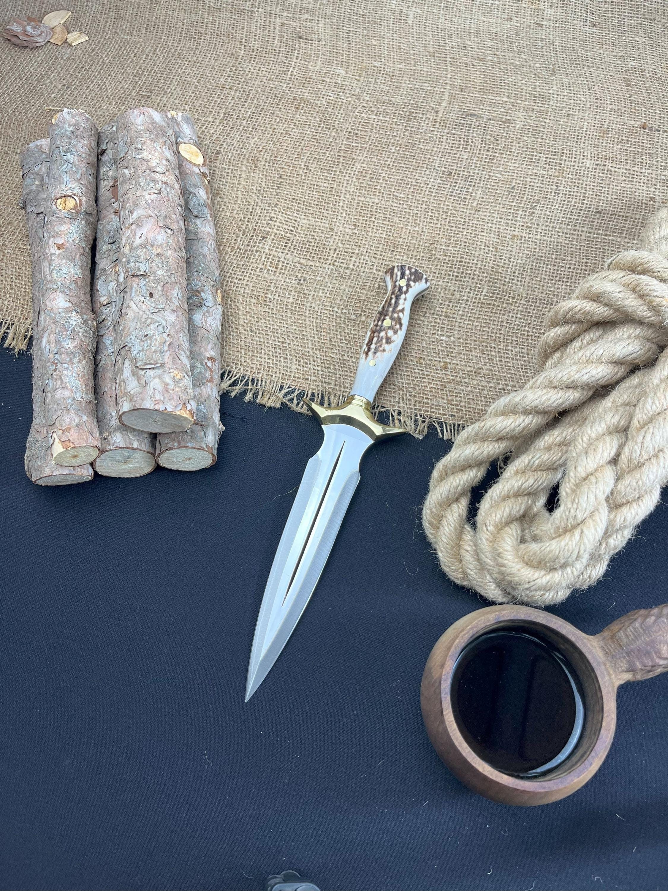 Handgefertigtes Fairbairn Sykes Messer mit Koffer, Hirschgeweihmesser,  Jagdmesser, Double Edge Messer, Geschenk zum Vatertag - Etsy.de