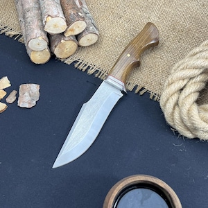 Handmade Hunting Knife, Walnut Handle Hunting Knive, Bushcraft Knife, Messer, Camping Knife, Bowie Knife, Survival Gear, Camping Gear