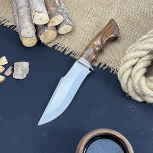 Handmade Hunting Knife, Walnut Handle Hunting Knive, Bushcraft Knife, Messer, Camping Knife, Bowie Knife, Survival Gear, Camping Gear