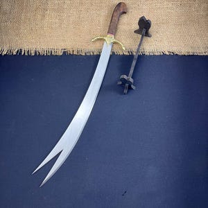 Épée ottomane faite main, épée Zulfikar, épée forgée à la main, épée turque, épée gravée, épée de janissaire, épées
