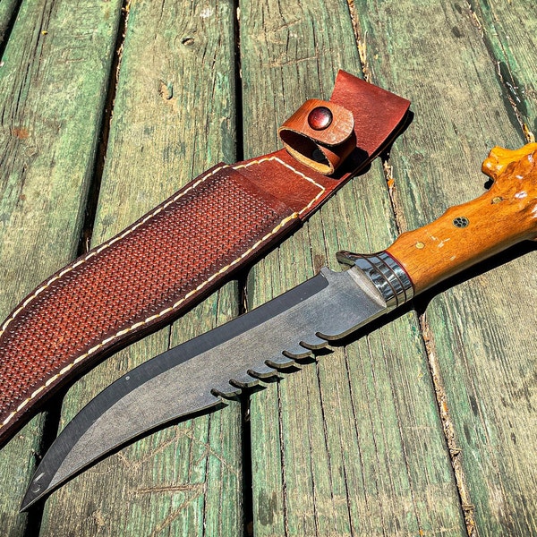 Handmade Hunting Knife, Lion Head Hunting Knive, Bushcraft Knife, Messer, Camping Knife, Bowie Knife, Survival Gear, Camping Gear