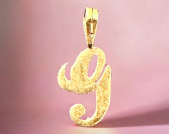 14K Gold G Letter Charm – 0.5&quot; Initial Pendant, Solid Yellow Gold, Personalized Jewelry Gift, Hallmarked