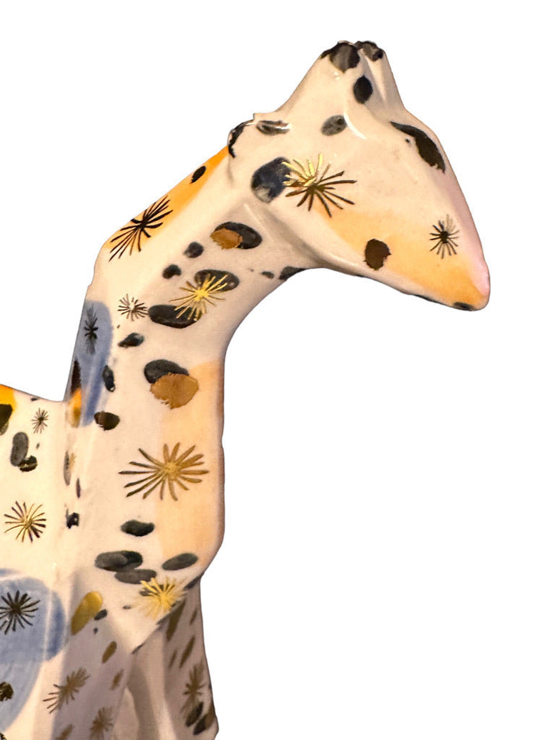 Vintage Pier One Porcelain Giraffe Figurine Abstract Cubist Etsy