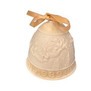 Vintage Lladro 1989 Porcelain Christmas Bell In Original Box, Rare, 2.95”