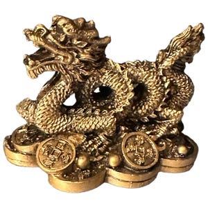 Vintage Chinese Resin Golden Dragon, 2 “ x  2.5”