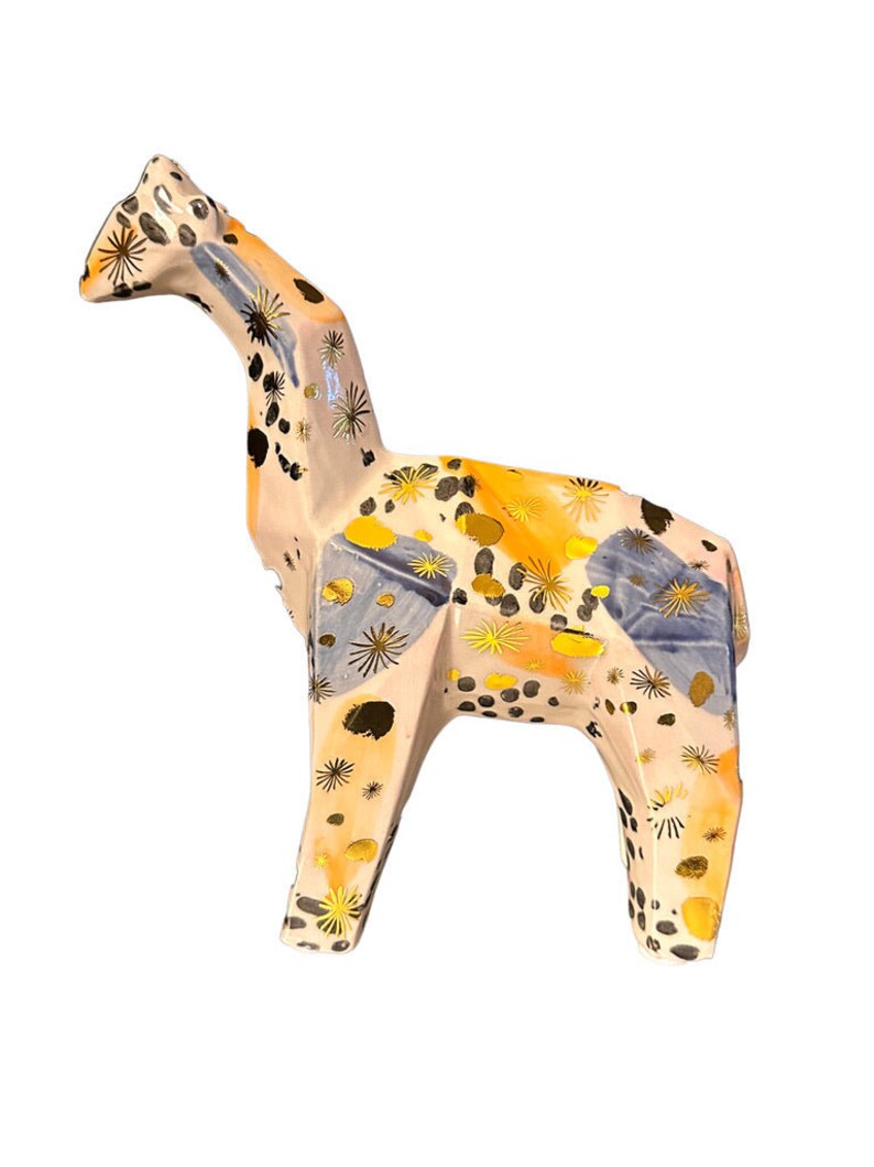 Vintage Pier One Porcelain Giraffe Figurine Abstract Cubist Etsy
