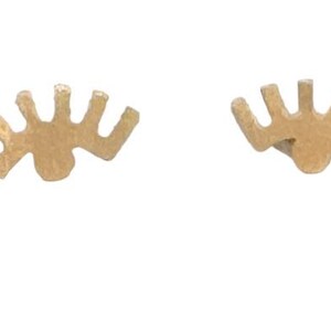18k Gold Eyelash Design Stud Earrings