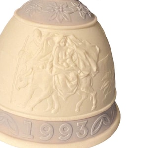 Lladro 1993 Porcelain Christmas Bell In Original Box, Rare, 2.75”