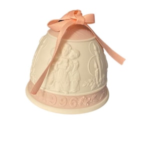 Vintage Lladro 1996 Porcelain Christmas Bell In Original Box, Rare, 3.15”