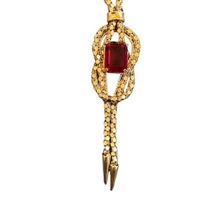 Collana UnoAErre in oro 18 carati con rubino / Designer italiano / 15,5" / 17,1 g