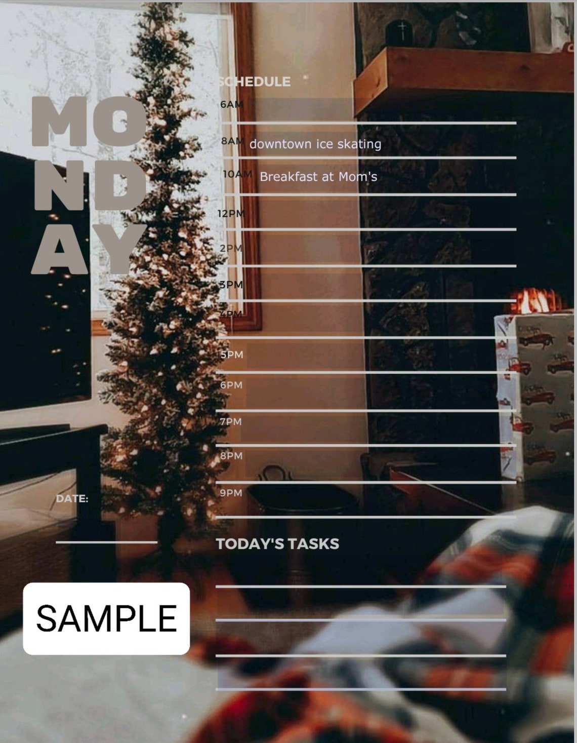 Travel Itinerary Template Digital Schedule Christmas Etsy