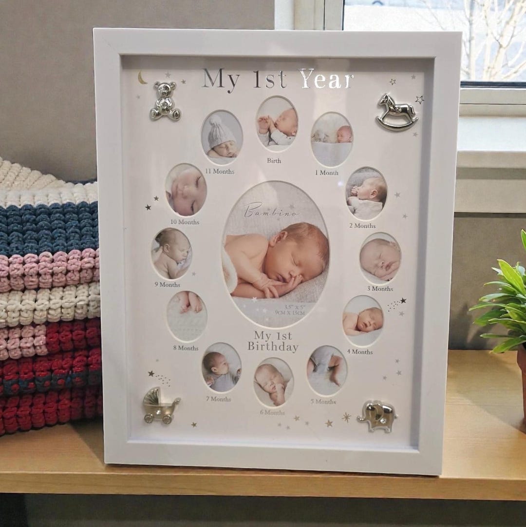 Baby Photo Frame, Picture Frame for Baby's First Year, First Year Photo ...