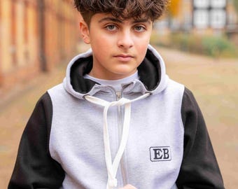 Custom embroidered sweatshirt hoody, Personalised varsity hoodie.