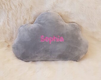 Personalised cloud cushion, Personalised velvet cushion, customised star shaped cushion, Customised cloud shape cushion, grey, pink, blue