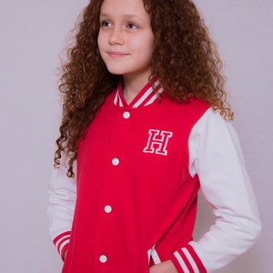 Personalised Varsity Jacket Kids,Customised Embroidered Jacket, Custom Initial Baseball Jacket, Sports Team Kids Childrens Jacket, Kids Gift