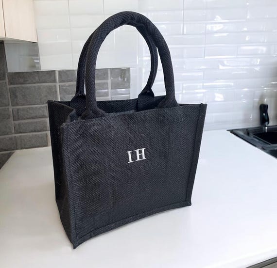 Embroidered jute bag, Jute tote bag, Bag for life, Lunch bag, Personalised canvas tote, Eco friendly jute bag, Bridal bags for hen party