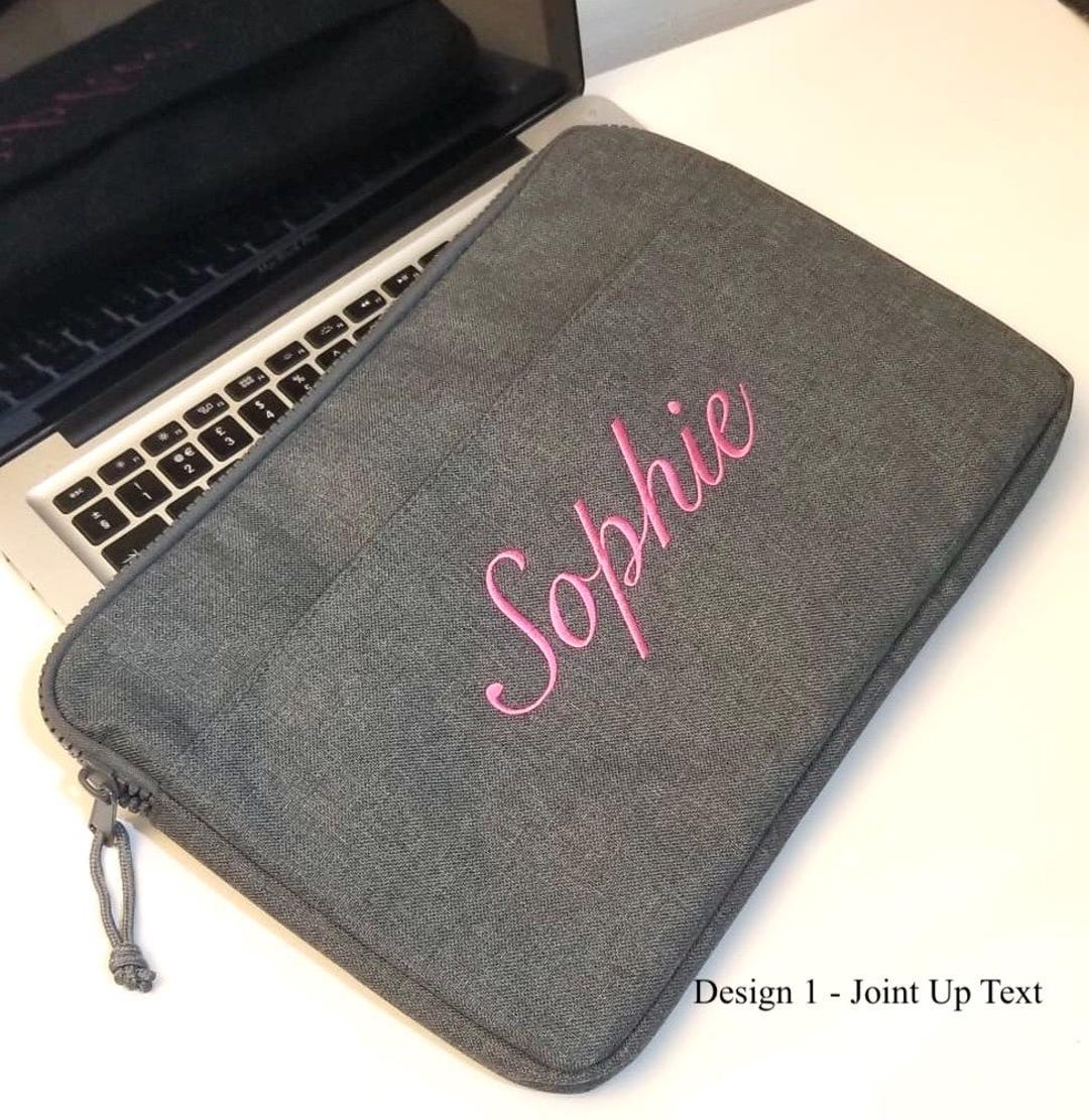 Personalized Tech Case Embroidered Personalised Laptop Case: Custom Initials, Soft Touch ...