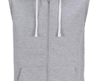 Mens Sleeveless Hoody, gym hoody, mens gym hoodie, summer hoodie, grey sleeveless hoody, mens workout hoody, gym hoody