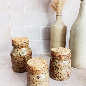 Set of 3 pyrite stoneware pots, old, vintage