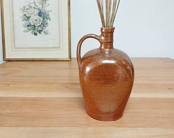Pitcher, enamelled sandstone jug, vintage