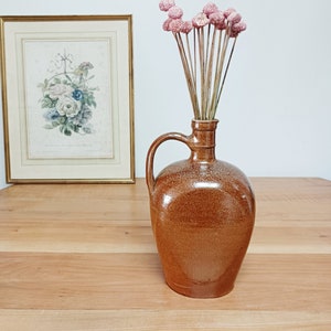 Pitcher, enamelled sandstone jug, vintage