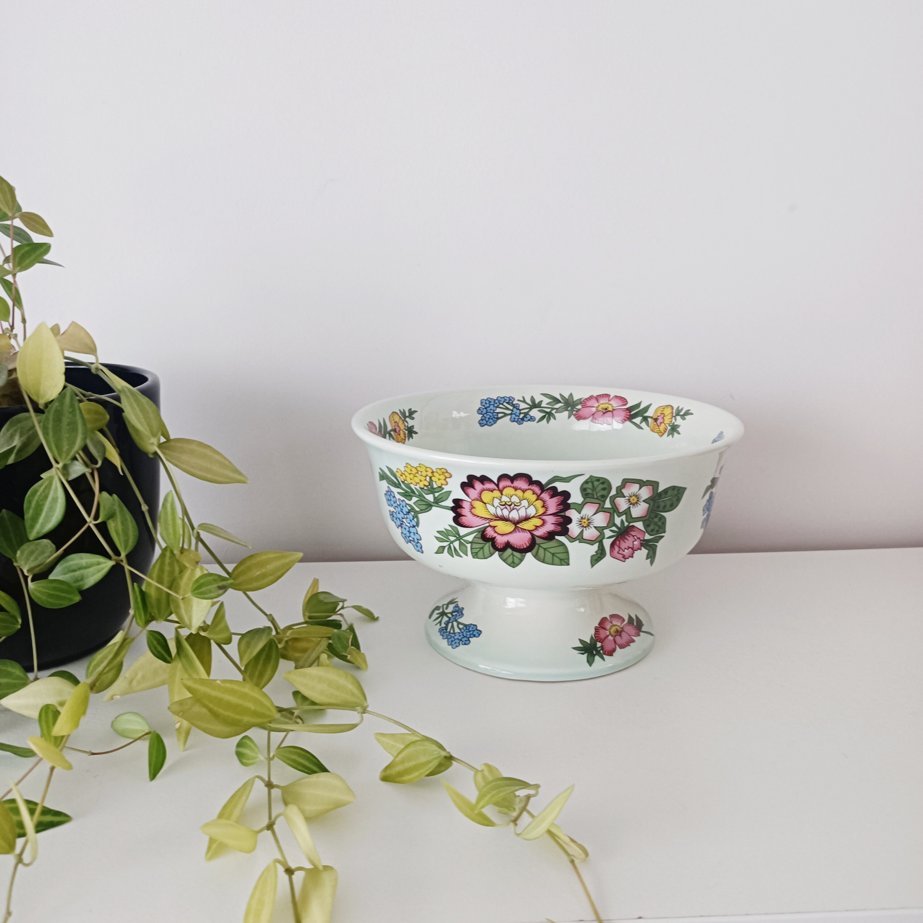 Bol à Fruits Sur Pied En PET - Déco De Table élégante Pour Cuisine, Salon Ou Fêtes (blanc Crème)