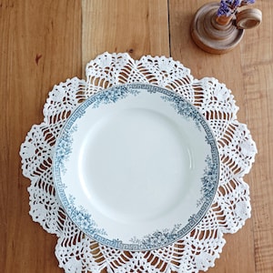 Mounted plate, Saint-Amand ironstone compote dish, Lucy, old, vintage