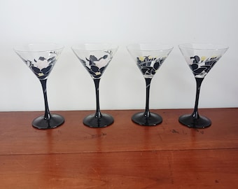 Lot de 4 verres à martini ou à cocktail Luminarc Anaïs, vintage