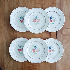 Set of 6 Ceranord dessert plates, Bettina model, vintage