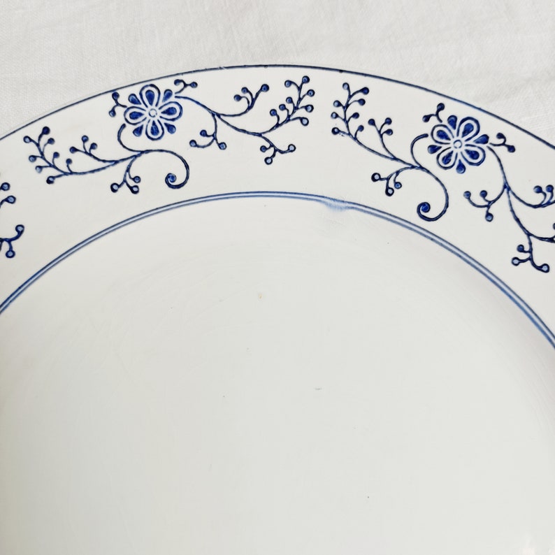 blue flowers Set of 4 hollow plates Moulin des loups and Hamage model Tournai vintage