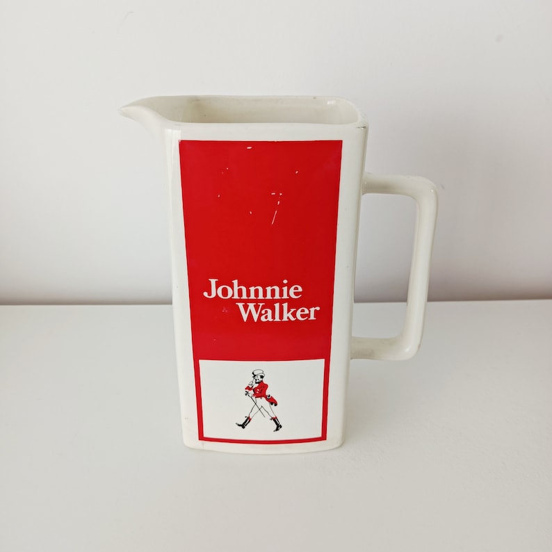 Pitcher, Johnnie Walker advertising carafe, vintage image 2