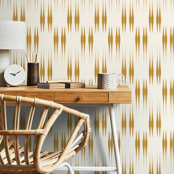 Yellow Modern Wallpaper / Peel and Stick Wallpaper Removable Wallpaper Home Decor Wall Art Wall Decor Room Decor - D018