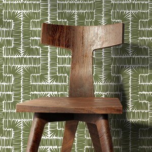 Green Modern Wallpaper / Peel and Stick Wallpaper Removable Wallpaper Home Decor Wall Art Wall Decor Room Decor D047 image 4