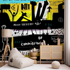 Wall Decor Wallpaper Peel and Stick Wallpaper Removable Wallpaper Home Decor Wall Art Room Decor / Collage Street Art Wallpaper - B704