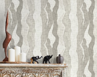 Grey Abstract Wallpaper Maximalist Wallpaper Peel and Stick and Traditional Wallpaper - D798
