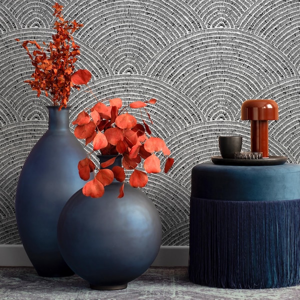 Wallpaper Peel and Stick Wallpaper Removable Wallpaper Home Decor Wall Art Wall Decor Room Decor / Black and White Wallpaper - B976