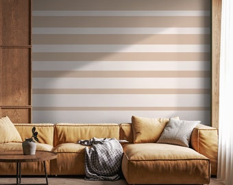 Neutral Striped Wallpaper Modern Wallpaper Peel and Stick and Traditional Wallpaper - D730