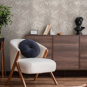 Beige Boho Dandelion Wallpaper / Peel and Stick Wallpaper Removable Wallpaper Home Decor Wall Art Wall Decor Room Decor - C860