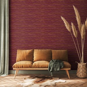 Modern Striped Wallpaper Waves Peel and Stick and Traditional Wallpaper - D773