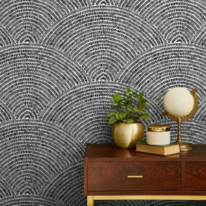 Wallpaper Peel and Stick Wallpaper Removable Wallpaper Home Decor Wall Art Wall Decor Room Decor / Black and White Wallpaper B976 image 1